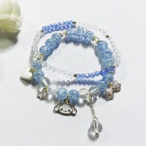 🌸NEW NIQIPOK Crystal Bracelet Cute Cartoon Elastic Beaded Bracelets for Women.